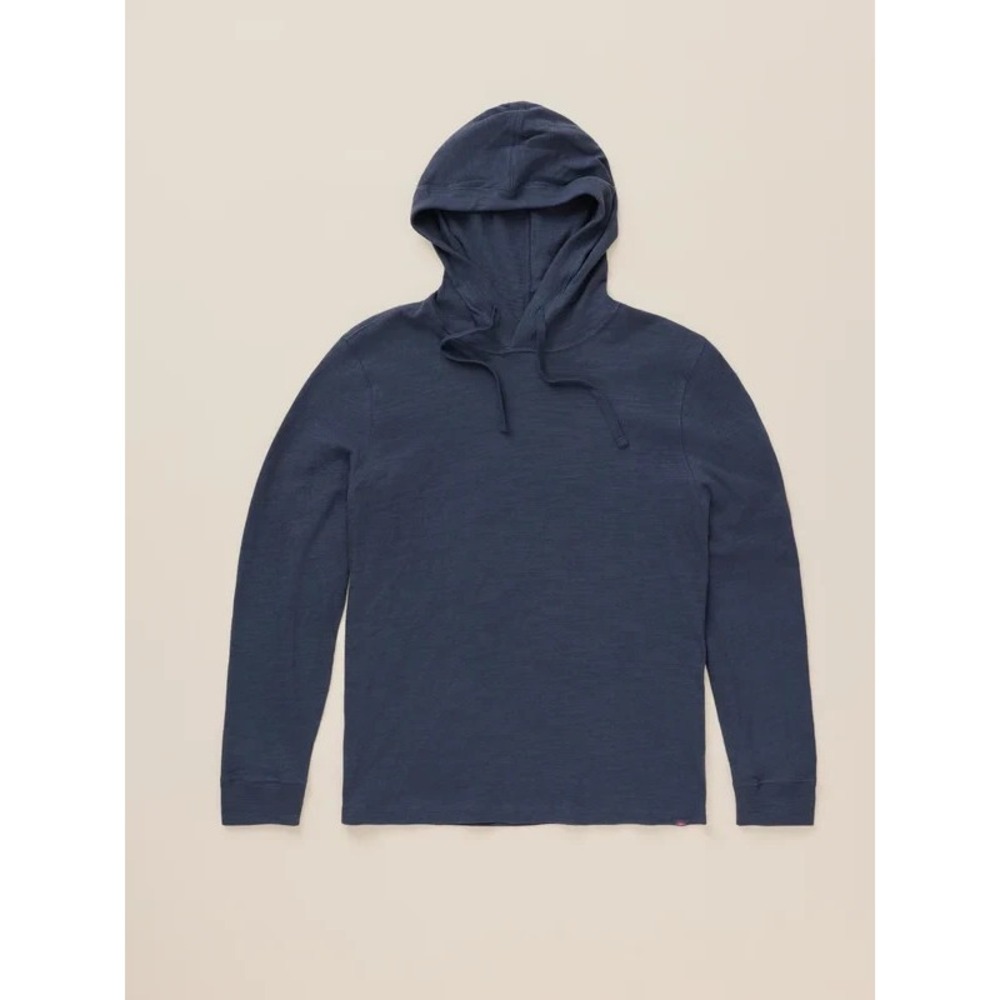 Faherty Sunwshed Organic Hoodie Mens Medium Blue Nights Slub Cotton Casual Soft